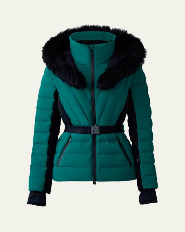 Elita Down Ski Jacket with Removable Shearling Tri